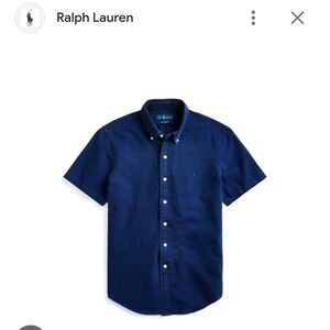 Ralph Lauren Blue Casual Button Down Shirt Classic Short Sleeve Boys 5T‎